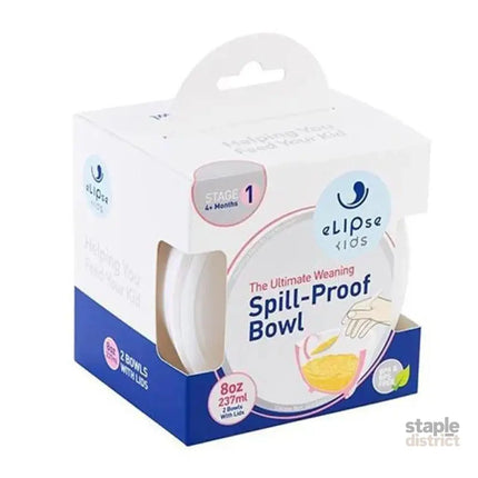 Elipse Kids Spill-Proof Anti-Slip Bowl Stage 1 8oz | Twin Pack with Lid Green-2006733340341833728