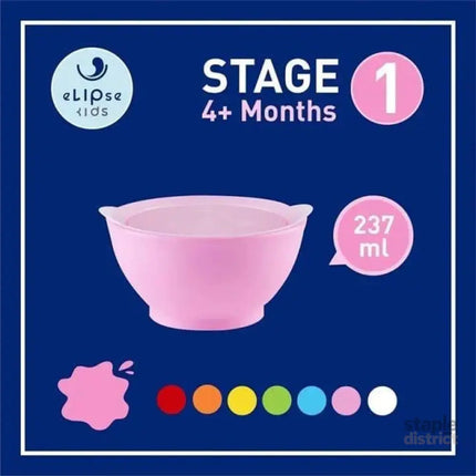 Elipse Kids Spill-Proof Anti-Slip Bowl Stage 1 | Single Pack with Lid Blue-2006733338940936192