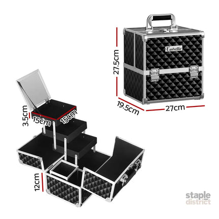 Embellir Makeup Case Beauty Organiser Bag Travel Large Cosmetic Storage Portable - Health & Beauty > Cosmetic Storage >