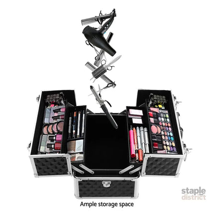 Embellir Portable Cosmetic Beauty Makeup Case - Diamond Black - Health & Beauty > Cosmetic Storage > Cosmetic &