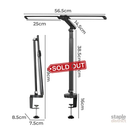 Emitto Double Head LED Desk Lamp Dimmable With Clamp-2018816724576636930
