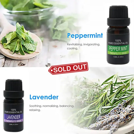Essential Oil Set 6 Bottles Plant Aromatherapy Oils Natural Scent for Diffuser - Appliances > Aroma Diffusers &