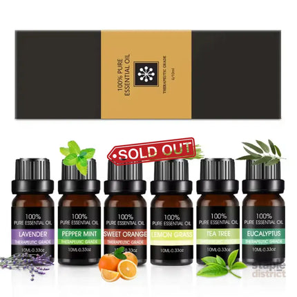 Essential Oil Set 6 Bottles Plant Aromatherapy Oils Natural Scent for Diffuser - Appliances > Aroma Diffusers &