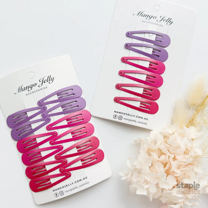 Essential Snap Hair clips - Rosie - 12 Pieces - Fashion > Women’s Fashion > Women’s Accessories