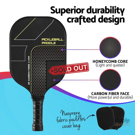 Everfit 2PCS Pickleball Paddles Set Outdoor Pickle Balls Rackets with Cover Bag Training - Baby & Kids > Baby & Kid’s