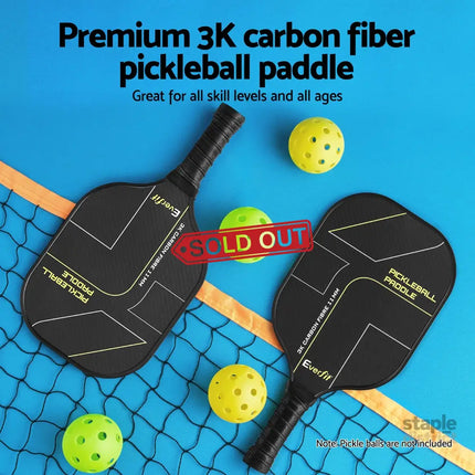 Everfit 2PCS Pickleball Paddles Set Outdoor Pickle Balls Rackets with Cover Bag Training - Baby & Kids > Baby & Kid’s