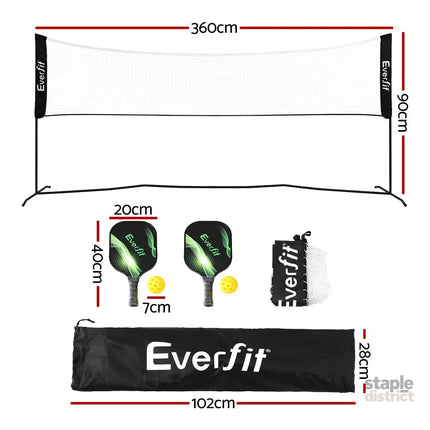 Everfit 3.6M Badminton Tennis Net Portable Volleyball Kit Adjustable Height - Sports & Fitness > Ball Sports > Netball