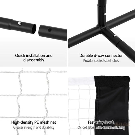 Everfit 3.6M Badminton Tennis Net Portable Volleyball Kit Adjustable Height - Sports & Fitness > Ball Sports > Netball