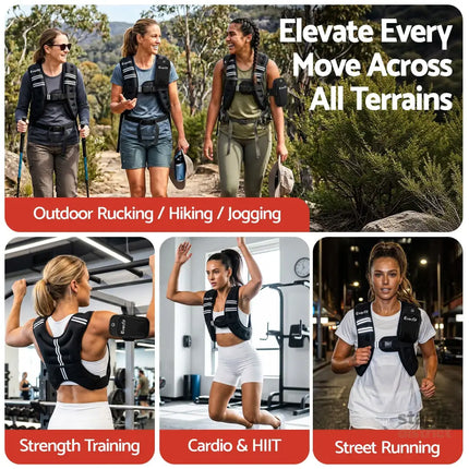 Everfit 3kg Weighted Vest Men Women Reflective Running Vest with Armband Pouch - Sports & Fitness > Exercise Gym &