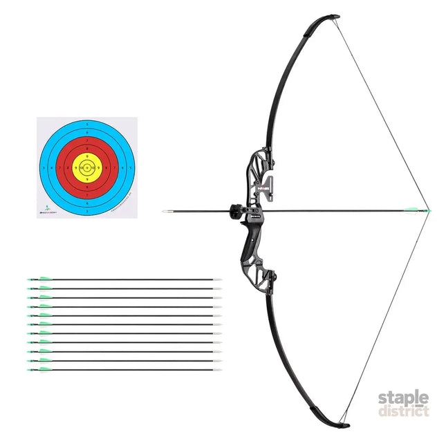 Everfit 55lbs Bow Arrow Set Recurve Takedown Archery Hunting for Beginner Green - Baby & Kids > Baby & Kid’s Toys >