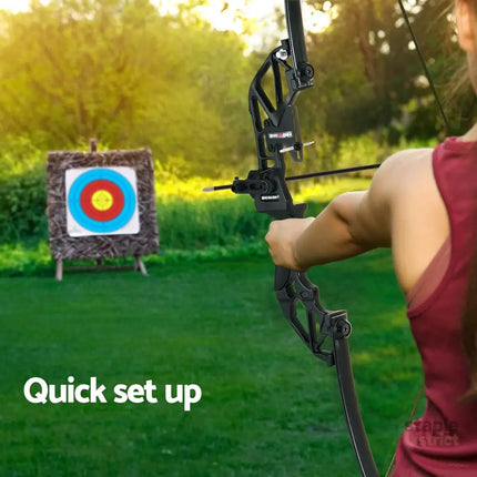 Everfit 55lbs Bow Arrow Set Recurve Takedown Archery Hunting for Beginner Green - Baby & Kids > Baby & Kid’s Toys >