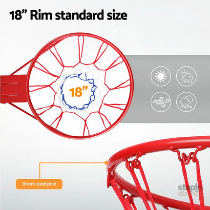 Everfit Basketball Ring Hoop Rim Goal Net 45CM - Baby & Kids > Baby & Kid’s Toys > Outdoor Play Equipment
