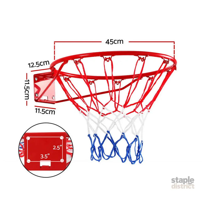 Everfit Basketball Ring Hoop Rim Goal Net 45CM - Baby & Kids > Baby & Kid’s Toys > Outdoor Play Equipment