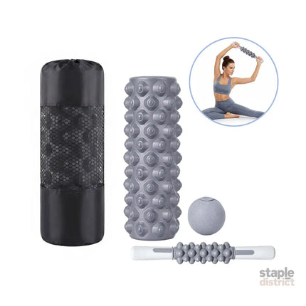Everfit Foam Roller Set 3-in-1 with Targeted Recovery Muscle Roller Stick & Deep Tissue Massage Ball Heavy Duty 150KG