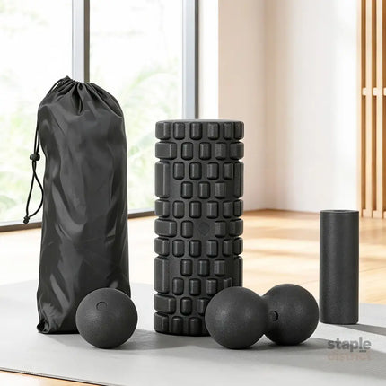 Everfit Foam Roller Set 4 in 1 Grid High Density Massager for Deep Tissue Trigger Point Myofascial Release Back Pain