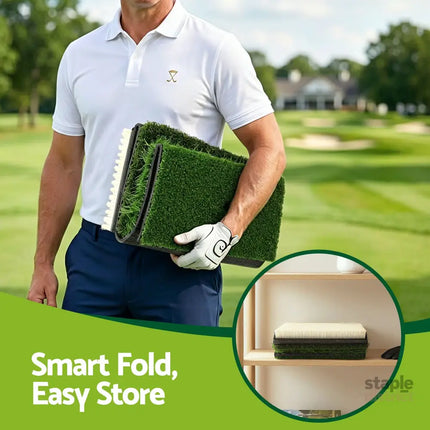 Everfit Golf Hitting Mat Practice Turf 4 in 1 Foldable Training Aid Backyard - Sports & Fitness > Golf > Golf