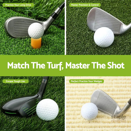 Everfit Golf Hitting Mat Practice Turf 4 in 1 Foldable Training Aid Backyard - Sports & Fitness > Golf > Golf