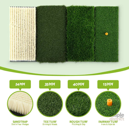 Everfit Golf Hitting Mat Practice Turf 4 in 1 Foldable Training Aid Backyard - Sports & Fitness > Golf > Golf