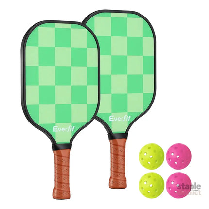 Everfit Pickleball Paddle Set Fiberglass with Balls Bag Tournament Kit 2PCS Pickle Balls Rackets - Baby & Kids > Baby &