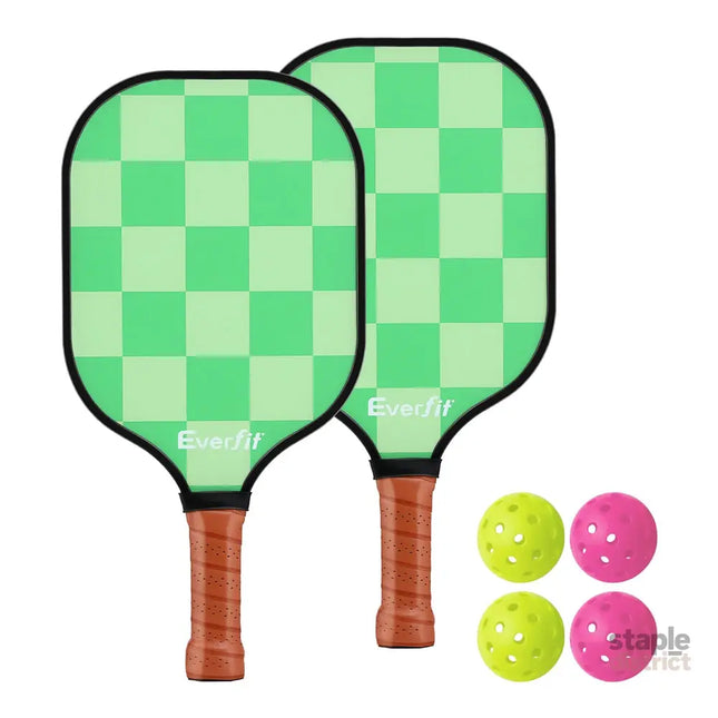 Everfit Pickleball Paddle Set Fiberglass with Balls Bag Tournament Kit 2PCS Pickle Balls Rackets - Baby & Kids > Baby &