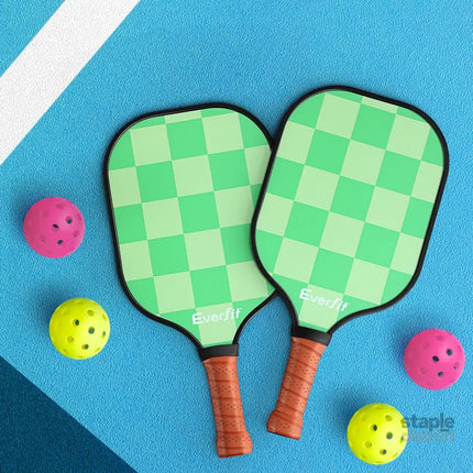 Everfit Pickleball Paddle Set Fiberglass with Balls Bag Tournament Kit 2PCS Pickle Balls Rackets - Baby & Kids > Baby &