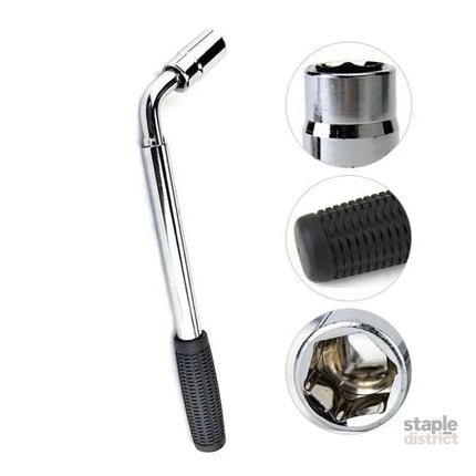Extendable Car Wheel Brace Heavy Duty Nut Lug Wrench Sockets 17/19mm & 21/23mm - Auto Accessories > Auto Accessories
