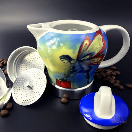 Fairy Vintage Porcelain Ceramic Italian Stove Top Espresso Coffee Maker 3-4Cups 200ml - Appliances > Kitchen Appliances