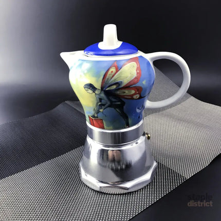 Fairy Vintage Porcelain Ceramic Italian Stove Top Espresso Coffee Maker 3-4Cups 200ml - Appliances > Kitchen Appliances