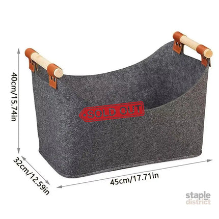 Felt Firewood Storage Basket Tote Bag Large Felt Basket for Firewood Wood Holder - Baby & Kids > Kid’s Furniture > Toy
