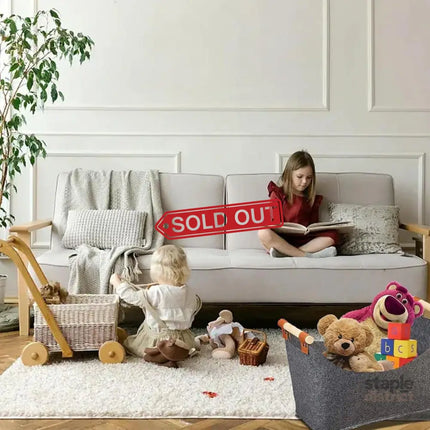 Felt Firewood Storage Basket Tote Bag Large Felt Basket for Firewood Wood Holder - Baby & Kids > Kid’s Furniture > Toy