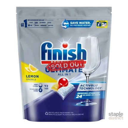 Finish Ultimate All in 1 x 72 Lemon Sparkle Dishwashing Tablets-2050056849667002368
