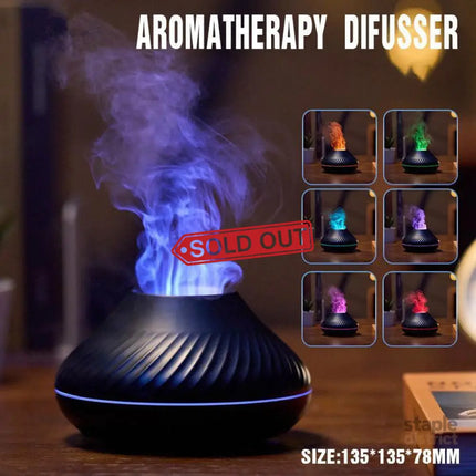 Flame Essential Oil Diffuser,Air Diffuser,Ultrasonic Aromatherapy Air Humidifier - Appliances > Aroma Diffusers &