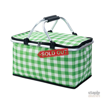 Foldable Picnic Basket Outdoor Camping Carrying Basket Portable Food Storage - Green - Outdoor Recreation > Iceboxes &