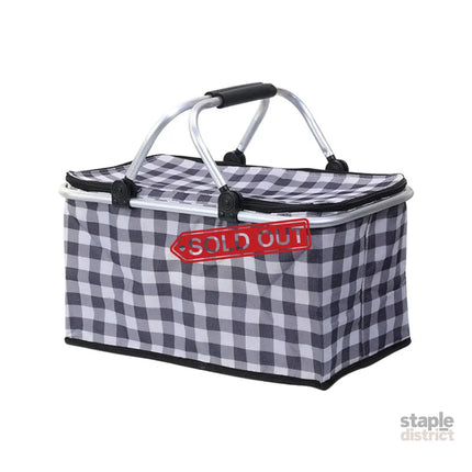 Foldable Picnic Basket Outdoor Camping Carrying Basket Portable Food Storage - Green - Outdoor Recreation > Iceboxes &