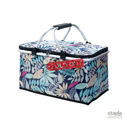 Foldable Picnic Basket Outdoor Camping Carrying Basket Portable Food Storage - Green - Outdoor Recreation > Iceboxes &