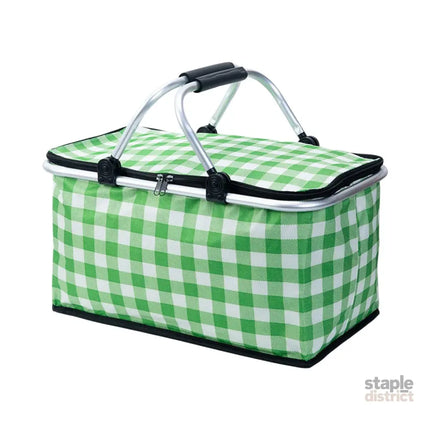 Foldable Picnic Basket Outdoor Camping Carrying Basket Portable Food Storage - Greenery - Outdoor Recreation > Iceboxes