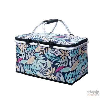 Foldable Picnic Basket Outdoor Camping Carrying Basket Portable Food Storage - Greenery - Outdoor Recreation > Iceboxes