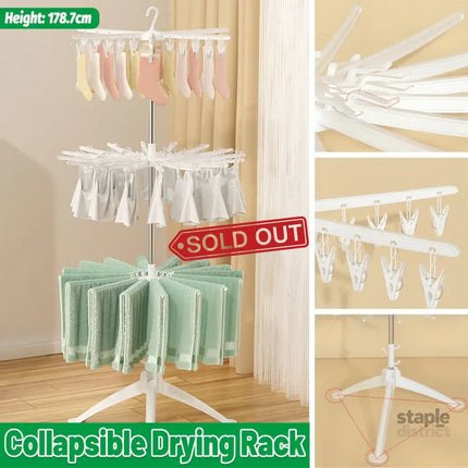 Folding Drying Rack Multi Layer Floor Stand Clothes Airer for Indoor Laundry Use - Home & Garden > Laundry & Cleaning >