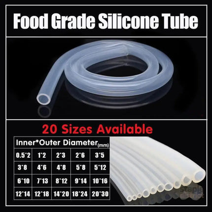 Food Grade Transparent Silicone Rubber Tube Hose Pipe Clear Beer Milk Soft 1M - 14*20mm - Tools > Pumps > Pool Pumps