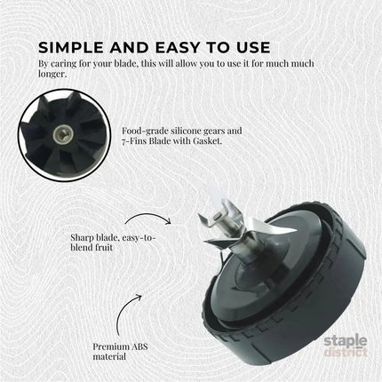 For Nutri Ninja Extractor Blade - 7 Fin Connection Replacement Blender Parts - Appliances > Kitchen Appliances > Food