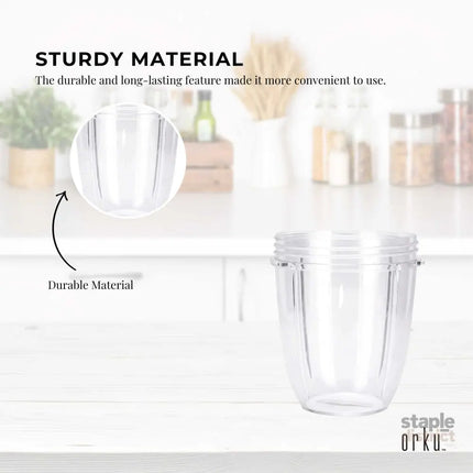 For Nutribullet Small Short Little 18 Oz Cup - For 600W + 900W Model Replacement - Appliances > Kitchen Appliances >