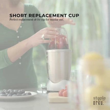 For Nutribullet Small Short Little 18 Oz Cup - For 600W + 900W Model Replacement - Appliances > Kitchen Appliances >