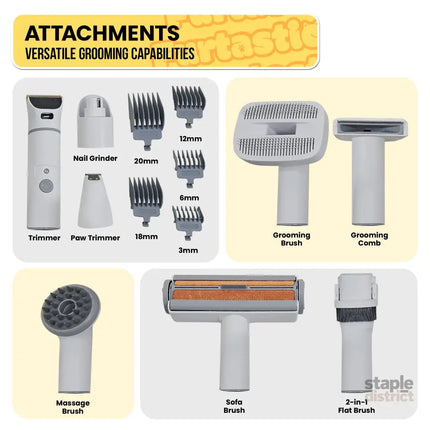 Furtastic 8-in-1 Xl Pet Grooming Kit Vacuum Cleaner - Pet Care > Dog Supplies > Dog Grooming Supplies