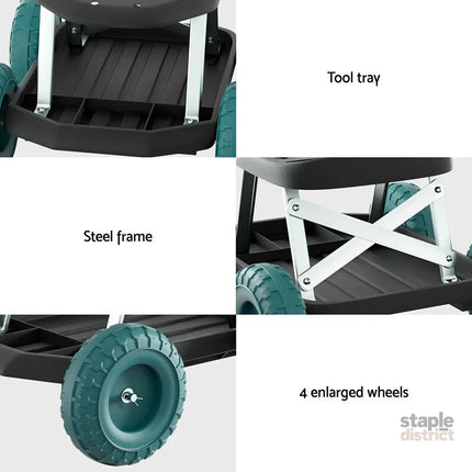 Gardeon Garden Cart Rolling Stool with Wheels Gardening Helper Seat Farm Yard - Baby & Kids > Kid’s Furniture > Kid’s