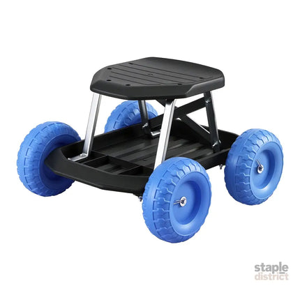 Gardeon Garden Cart Seat with Wheels Rolling Work Stool with Tool Storage Tray 440lbs (200kg) Heavy Duty Capacity