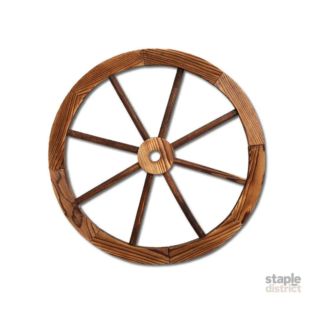 Gardeon Garden Decor Outdoor Ornament Wooden Wagon Wheel - Home & Garden > Decor > Garden Ornaments