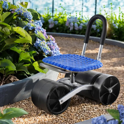 Gardeon Garden Stool Seat Foldable with Wheels Blue - Baby & Kids > Baby & Kid’s Toys > Outdoor Play Equipment