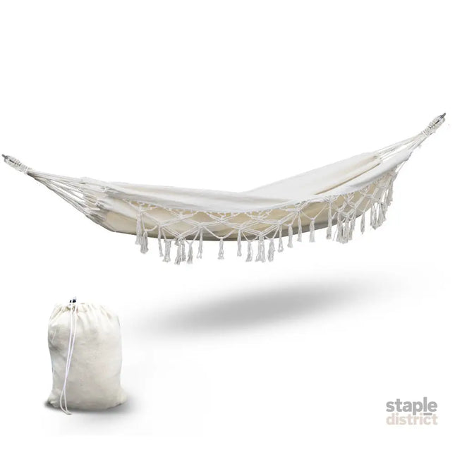 Gardeon Hammock Bed Rope Tassel Outdoor Hammocks Chair Camping - Home & Garden > Hammocks > Hammocks & Accessories