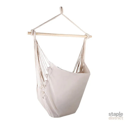 Gardeon Hammock Chair Outdoor Camping Hanging Hammocks Cushion Pillow Cream - Home & Garden > Hammocks > Hammocks &