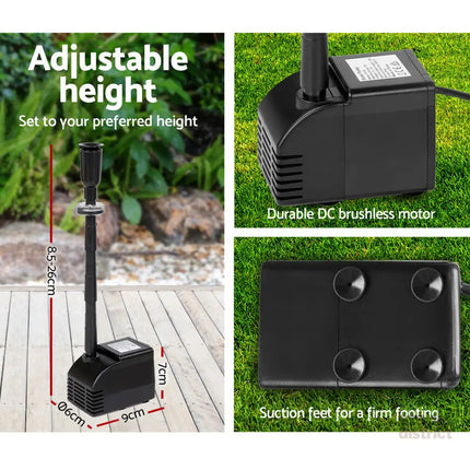 Gardeon Solar Pond Pump Submersible Water Fountain Kit 6.6FT - Home & Garden > Fountains > Fountain & Ponds Accessories
